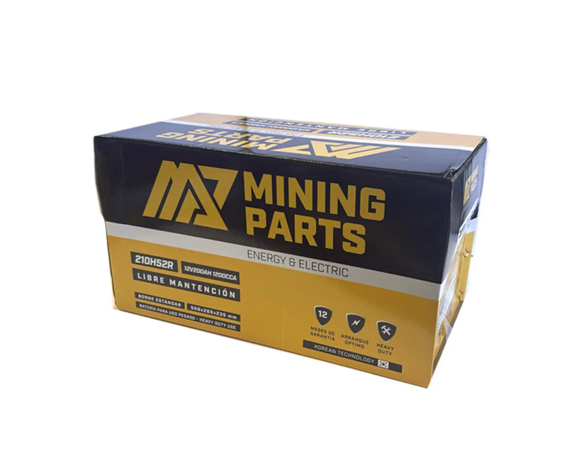 Batería Mining Parts de 150Ah y 1000 CCA para grupos electrógenos y maquinaria pesada.